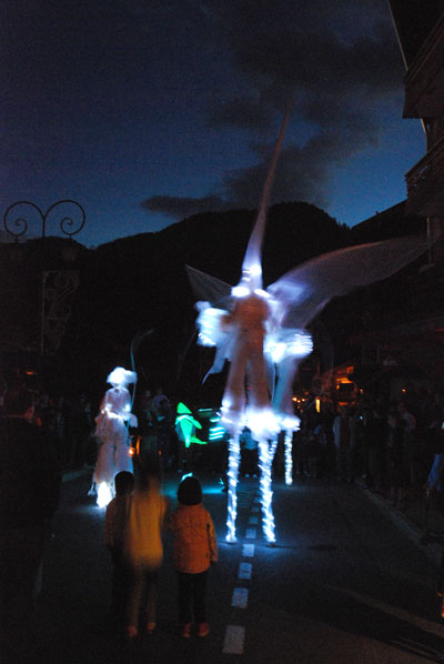 Illuminated stilt angels