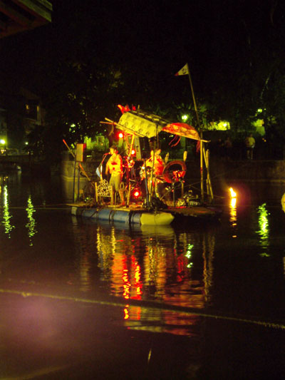 Floating band on a canal in Annecy