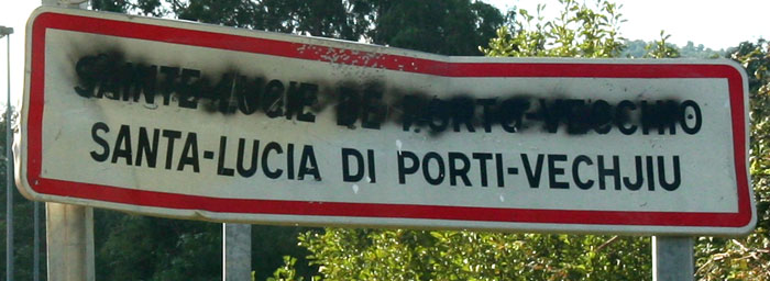Corsican road sign