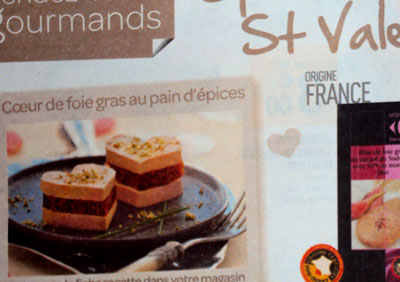 Heart-shaped foie gras for St Valentine's Day