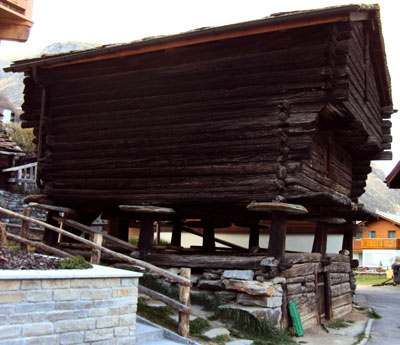 Raised hut in Zermatt