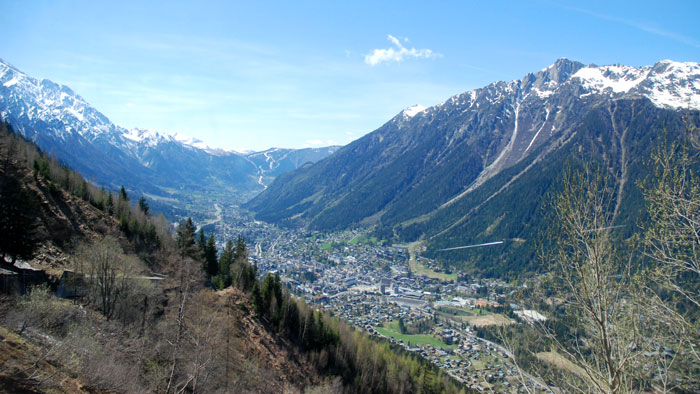 Chamonix town from above