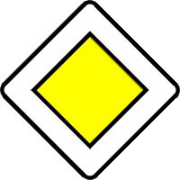 End priority to the right French road sign