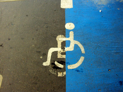 Shocking disabled image at French supermarket chain Carrefour Annecy, France