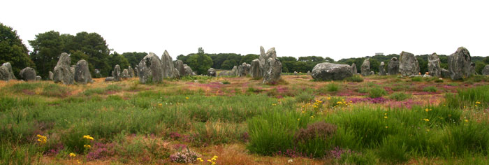 <Photo in the Carnac alignments - neolithic stones in Brittany, France>
