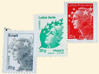Photo of French stamps, copyright LeFrancoPhoney blog