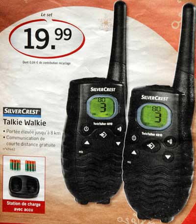 <Photo of walkie talkies sold in France>