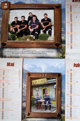 <Photo of the 2013 Saint Jean de Sixt firemen calendar>