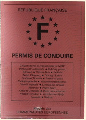 &lt;French driving licence - a 'permis de conduire'&gt;