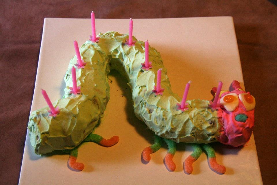 Chocolate Ripple cake as hungry caterpillar