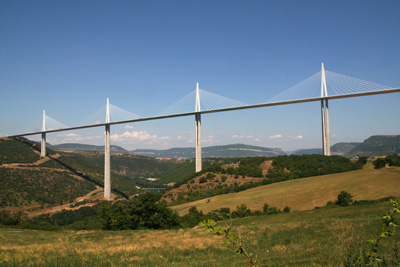 Wide angle Millau Bridge. Copyright Le Franco Phoney, based in La Clusaz, Haute Savoie, France.