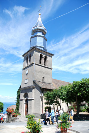 Yvoire church spire