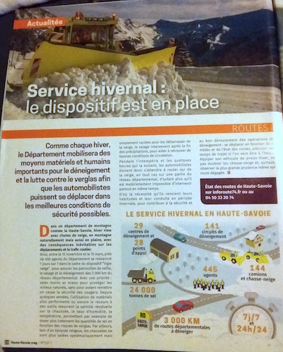 Haute Savoie magazine with snow clearing details