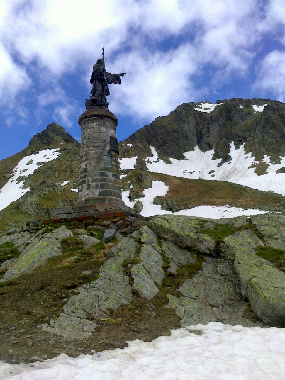 Statue of Saint Bernard at the Great Saint Bernard pass